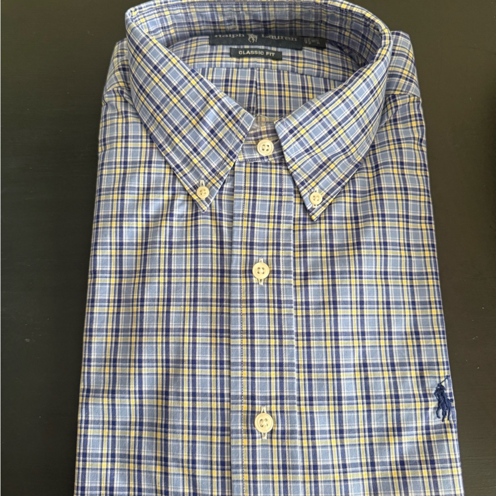Ralph Lauren Blue and Yellow Checkered Shirt